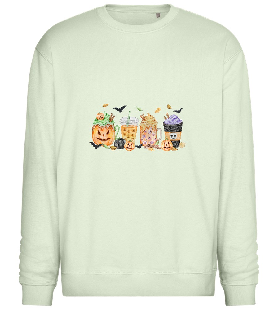 Halloween Drinks Design - Comfort Essential Unisex Sweater_CREAMY GREEN_front