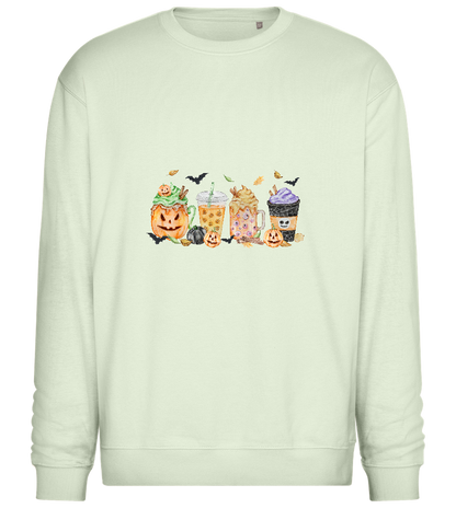 Halloween Drinks Design - Comfort Essential Unisex Sweater_CREAMY GREEN_front