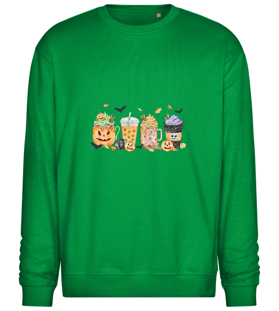 Halloween Drinks Design - Comfort Essential Unisex Sweater_MEADOW GREEN_front