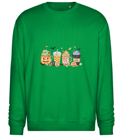 Halloween Drinks Design - Comfort Essential Unisex Sweater_MEADOW GREEN_front