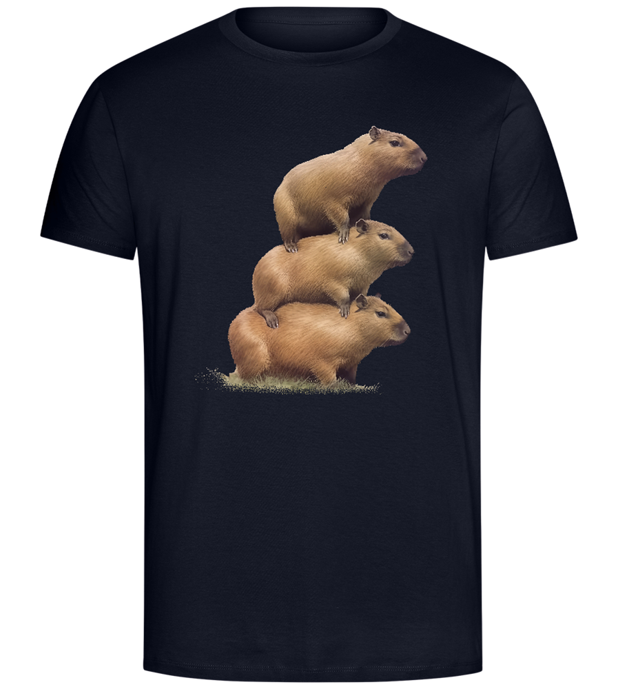 Capybara Animals Design - Comfort Unisex T-Shirt_FRENCH NAVY_front