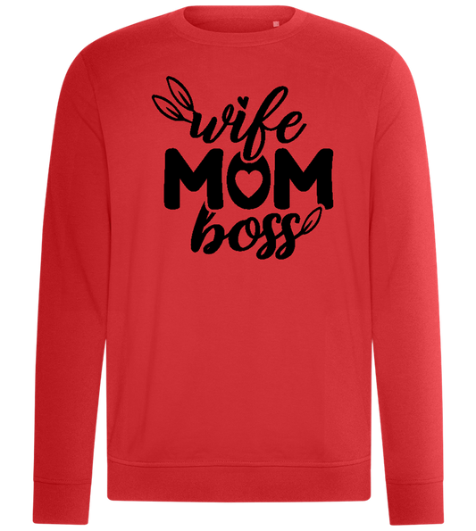 Wife Mom Boss Design - Comfort unisex sweater_RED_front