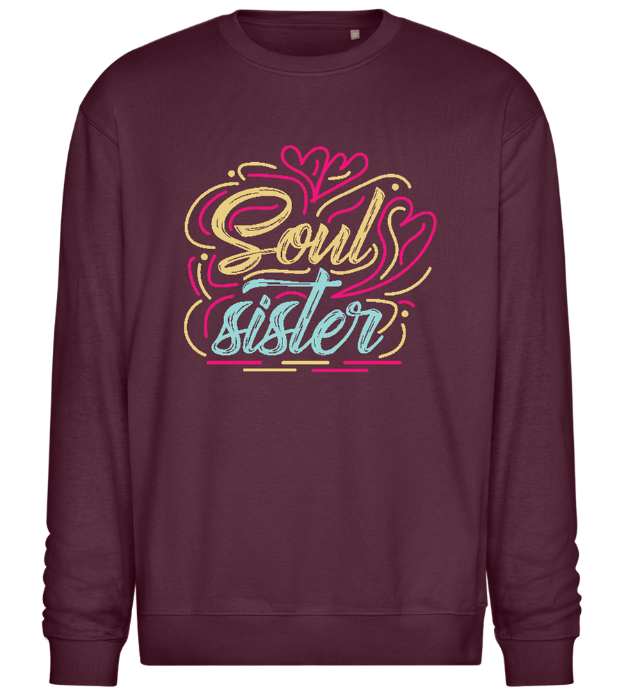 Soul Sister Colorful Design - Comfort Essential Unisex Sweater_BORDEAUX_front