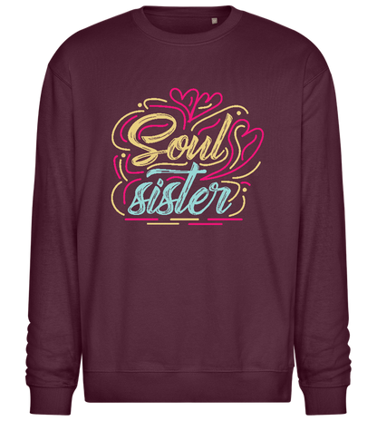 Soul Sister Colorful Design - Comfort Essential Unisex Sweater_BORDEAUX_front