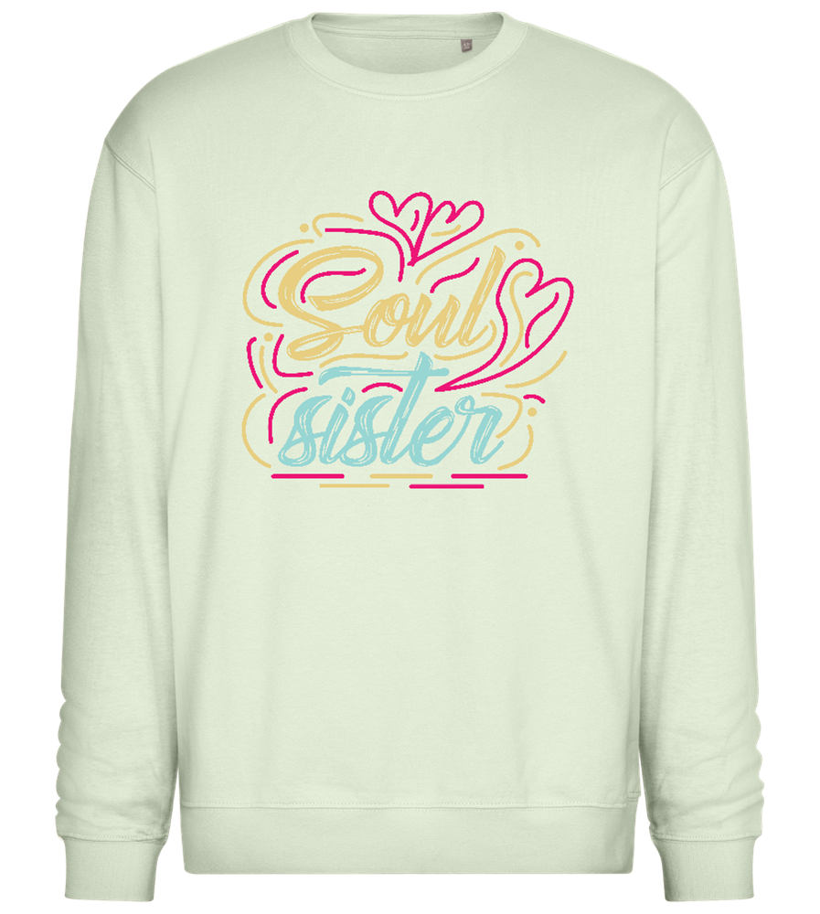 Soul Sister Colorful Design - Comfort Essential Unisex Sweater_CREAMY GREEN_front