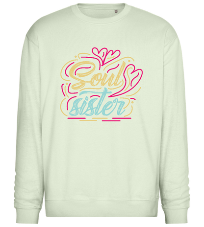 Soul Sister Colorful Design - Comfort Essential Unisex Sweater_CREAMY GREEN_front