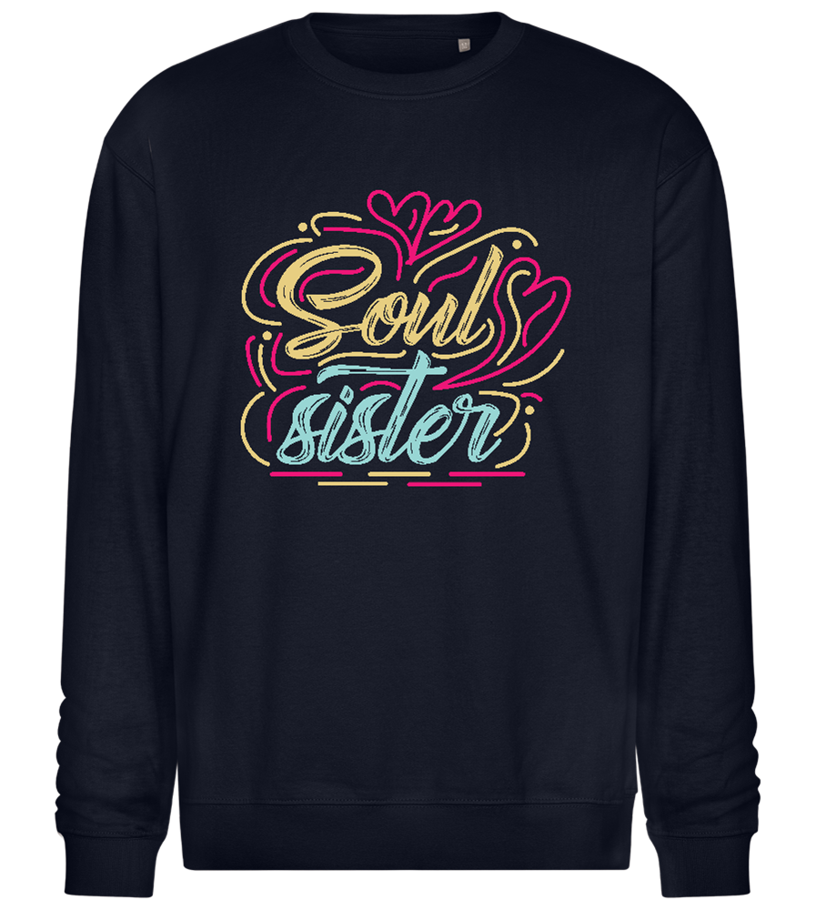 Soul Sister Colorful Design - Comfort Essential Unisex Sweater_FRENCH NAVY_front