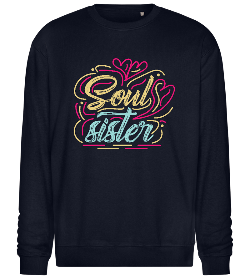 Soul Sister Colorful Design - Comfort Essential Unisex Sweater_FRENCH NAVY_front