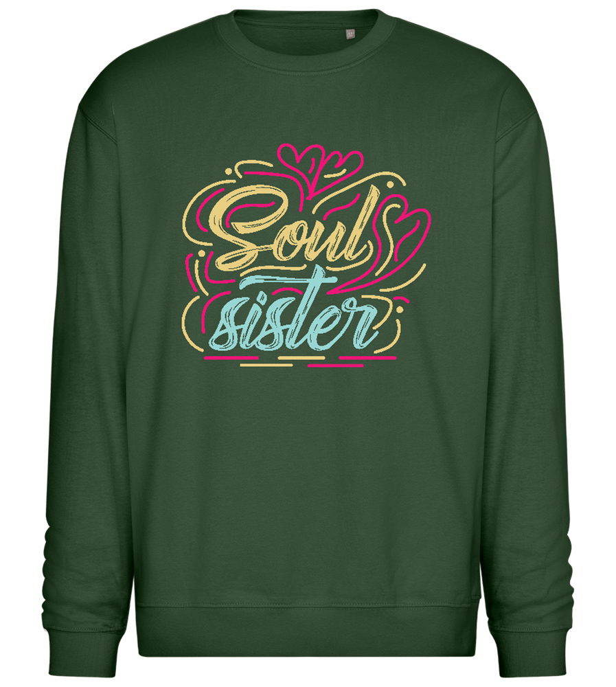 Soul Sister Colorful Design - Comfort Essential Unisex Sweater_GREEN BOTTLE_front