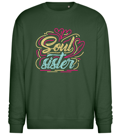 Soul Sister Colorful Design - Comfort Essential Unisex Sweater_GREEN BOTTLE_front