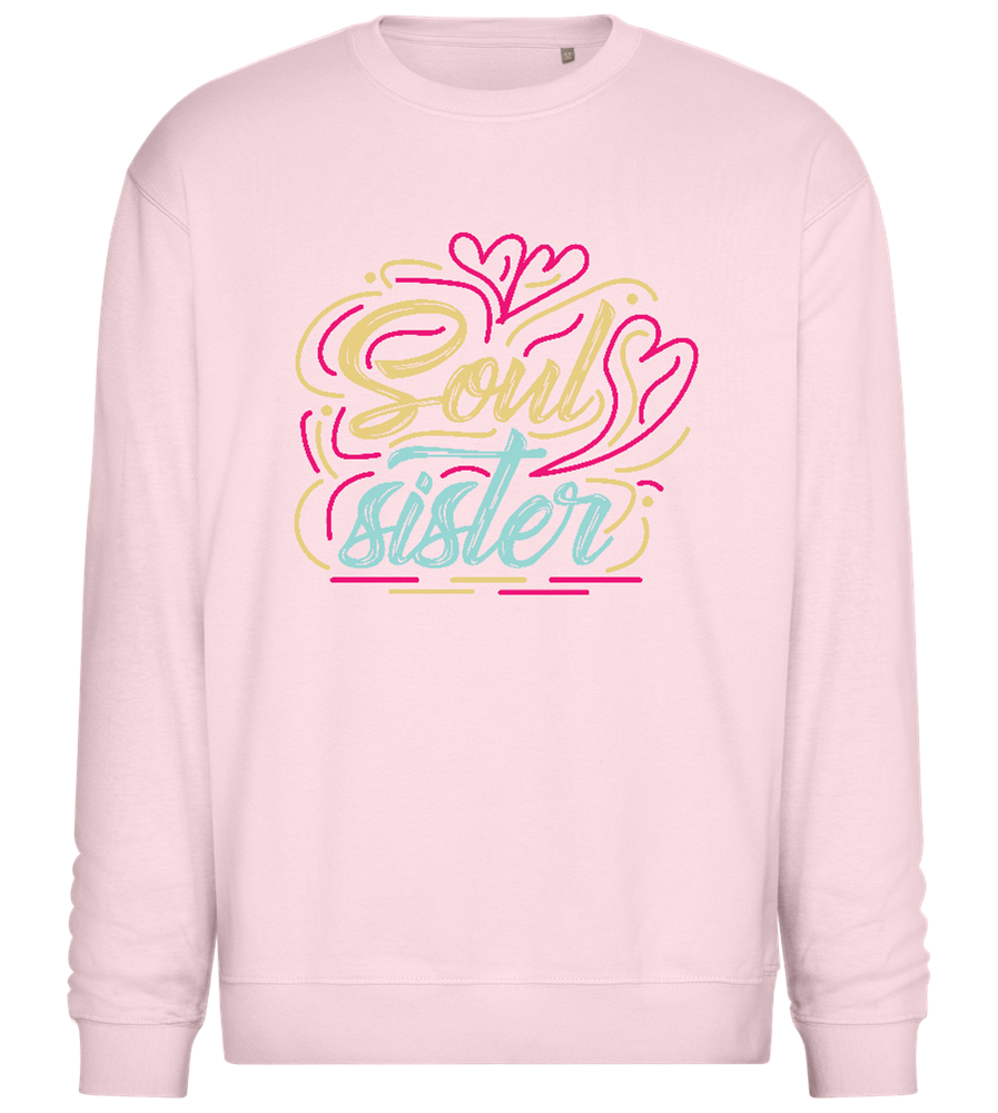 Soul Sister Colorful Design - Comfort Essential Unisex Sweater_LIGHT PEACH ROSE_front