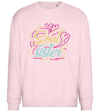 Soul Sister Colorful Design - Comfort Essential Unisex Sweater_LIGHT PEACH ROSE_front