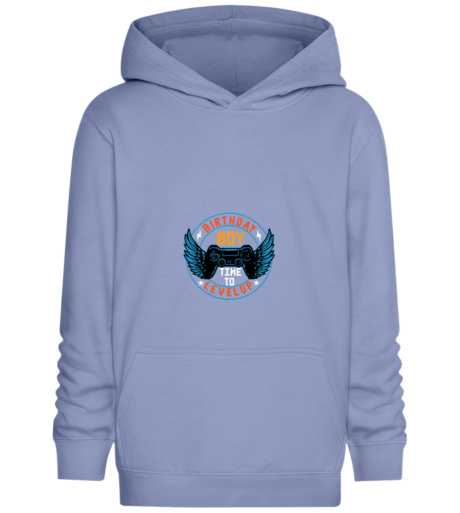 Birthday Boy Level Up Blue Design - Comfort Kids Hoodie_BLUE_front