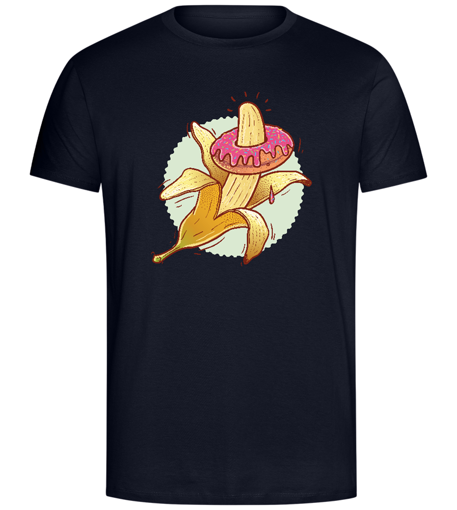 Banana with Donut Design - Comfort Unisex T-Shirt_FRENCH NAVY_front