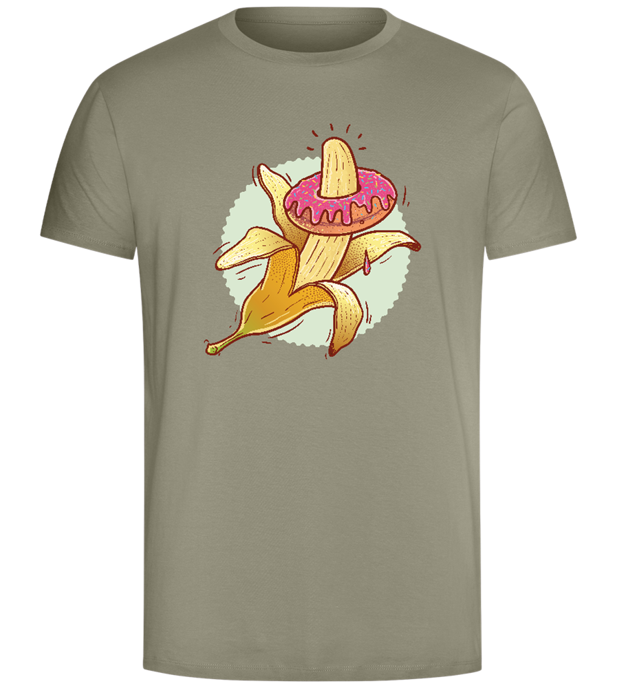 Banana with Donut Design - Comfort Unisex T-Shirt_KHAKI_front