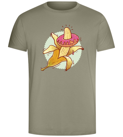 Banana with Donut Design - Comfort Unisex T-Shirt_KHAKI_front