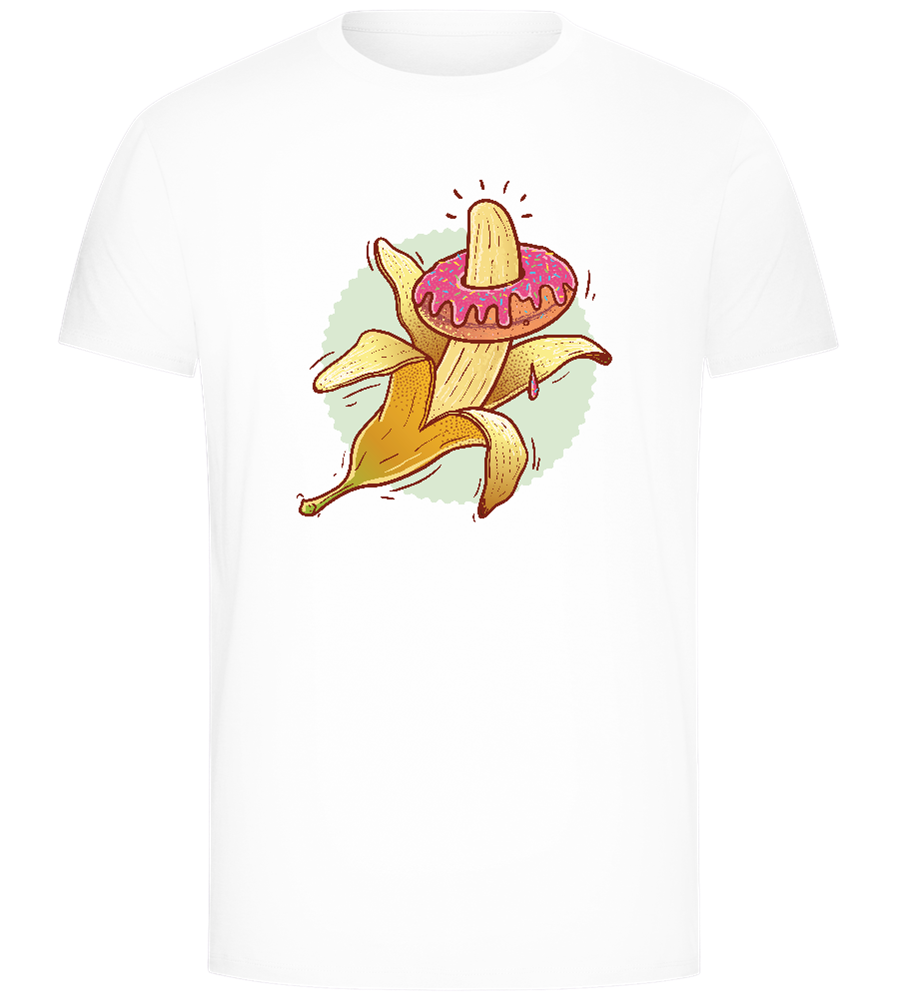 Banana with Donut Design - Comfort Unisex T-Shirt_WHITE_front