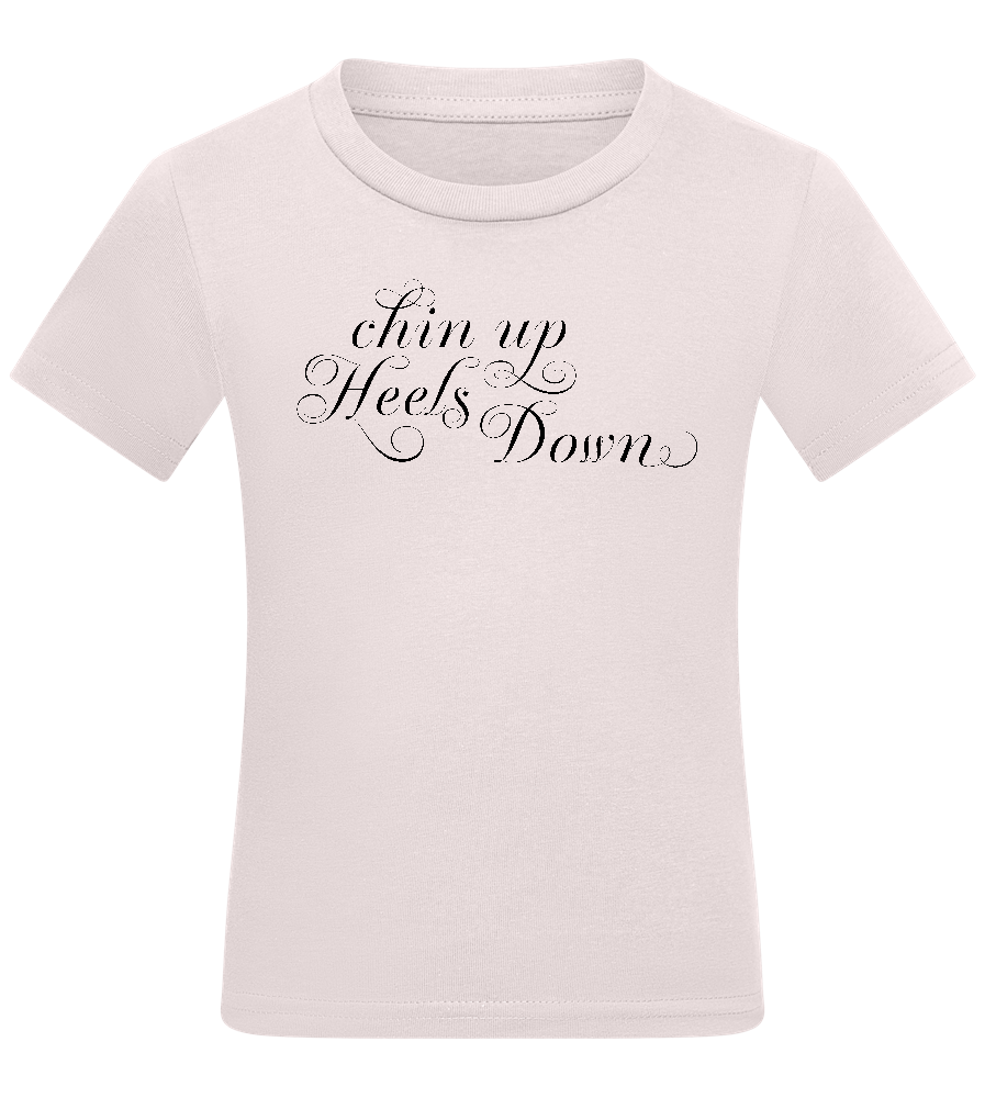 Chin Up Heels Down Design - Comfort kids fitted t-shirt_LIGHT PINK_front