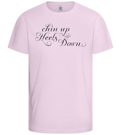 Chin Up Heels Down Design - Comfort kids fitted t-shirt_LIGHT PINK_front