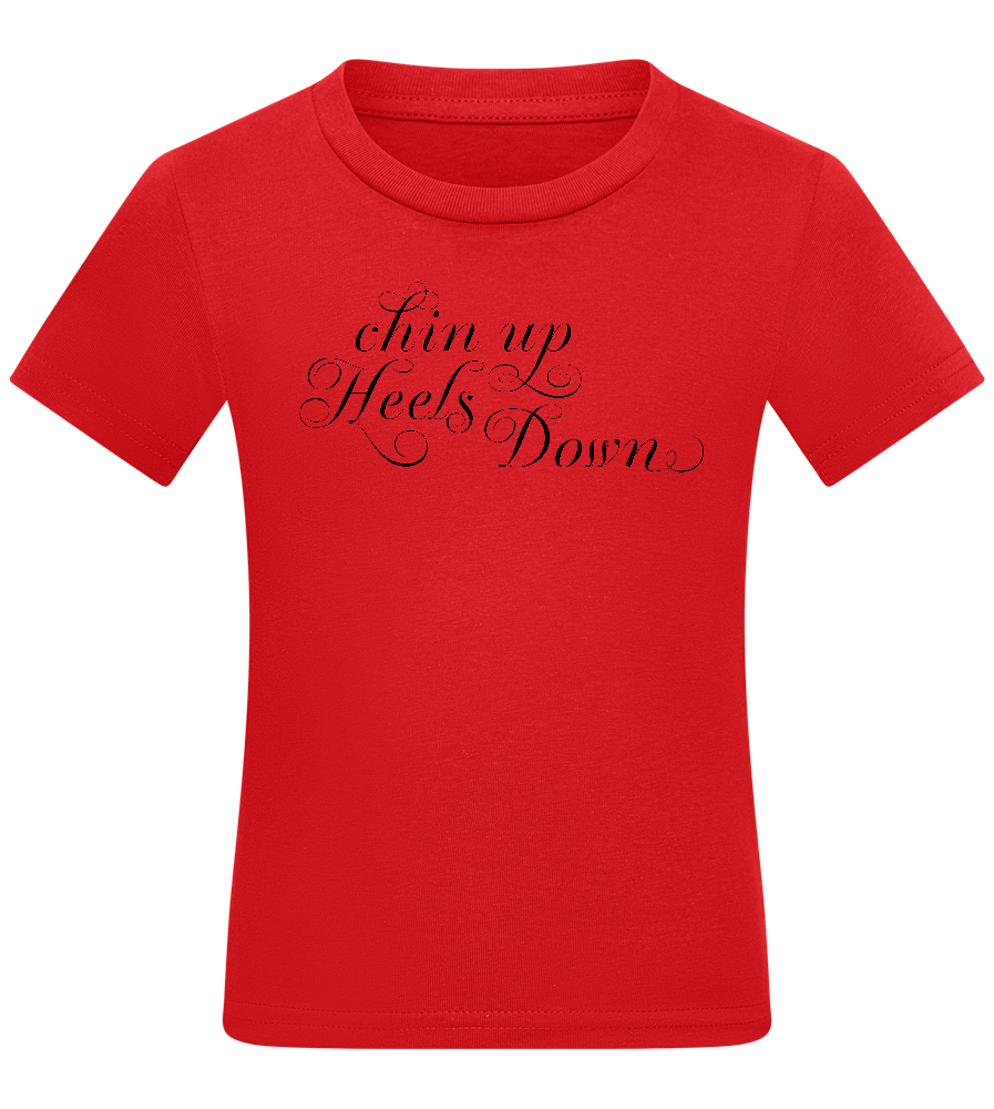 Chin Up Heels Down Design - Comfort kids fitted t-shirt_RED_front