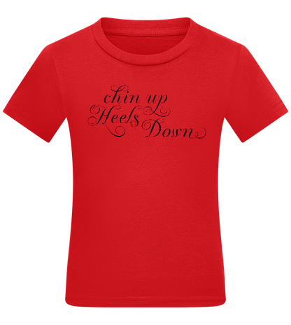 Chin Up Heels Down Design - Comfort kids fitted t-shirt_RED_front