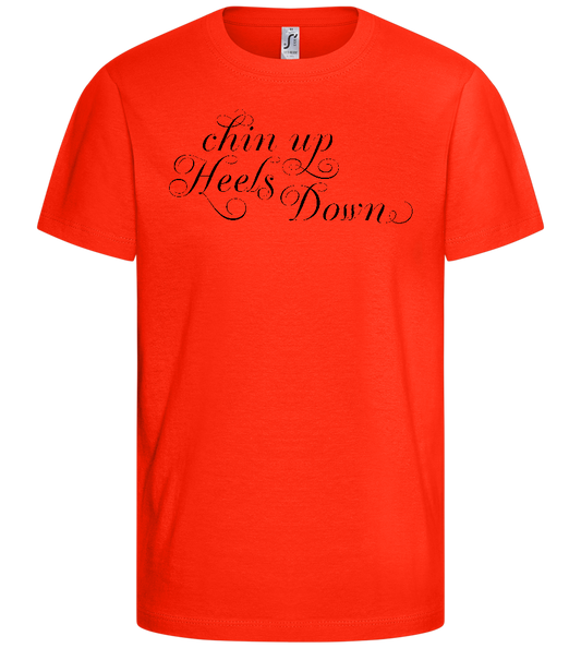 Chin Up Heels Down Design - Comfort kids fitted t-shirt_RED_front