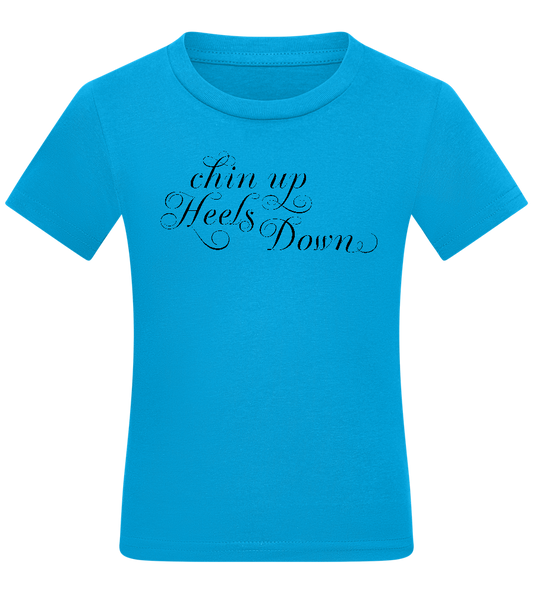 Chin Up Heels Down Design - Comfort kids fitted t-shirt_TURQUOISE_front