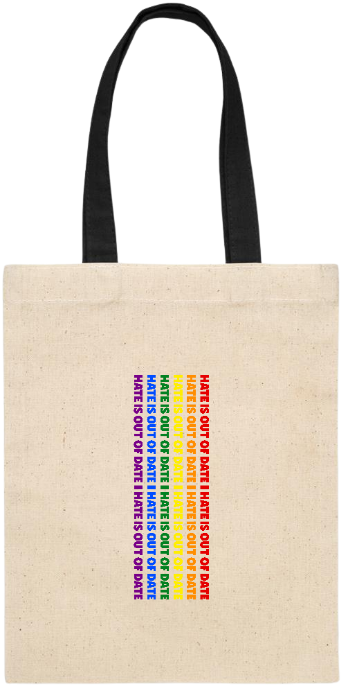 Hate is Out of Date Design - Essential small colored handle gift bag_BLACK_front