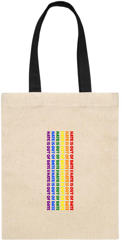 Hate is Out of Date Design - Essential small colored handle gift bag_BLACK_front