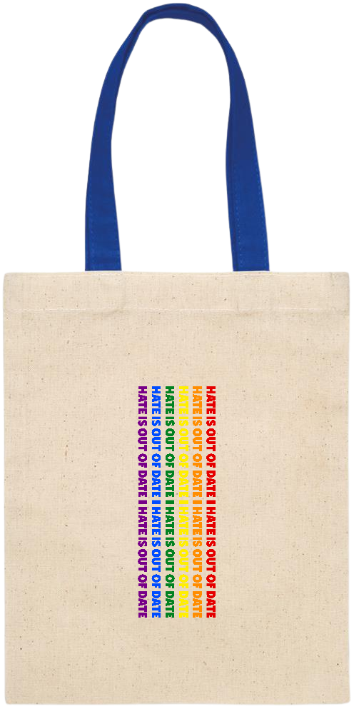 Hate is Out of Date Design - Essential small colored handle gift bag_ROYAL BLUE_front