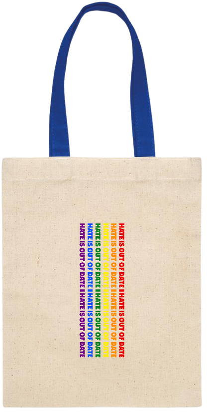 Hate is Out of Date Design - Essential small colored handle gift bag_ROYAL BLUE_front