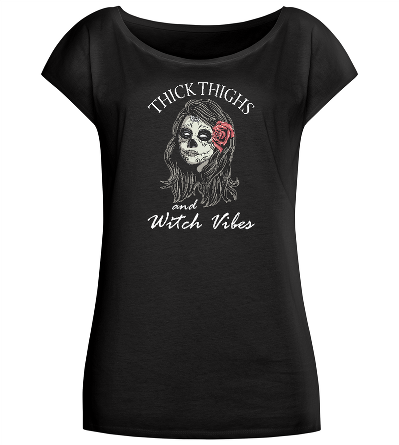 Thick Thighs Design - Comfort long t-shirt_DEEP BLACK_front