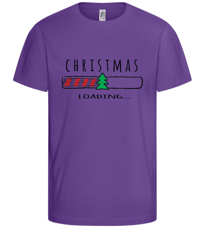 Christmas Loading Bar Design - Basic kids t-shirt_DARK PURPLE_front