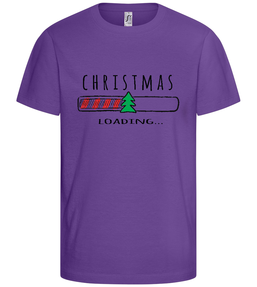 Christmas Loading Bar Design - Basic kids t-shirt_DARK PURPLE_front