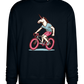 Unicorn On Bicycle Design - Comfort Essential Unisex Sweater_BLACK_front