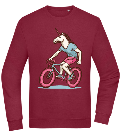 Unicorn On Bicycle Design - Comfort Essential Unisex Sweater_BORDEAUX_front