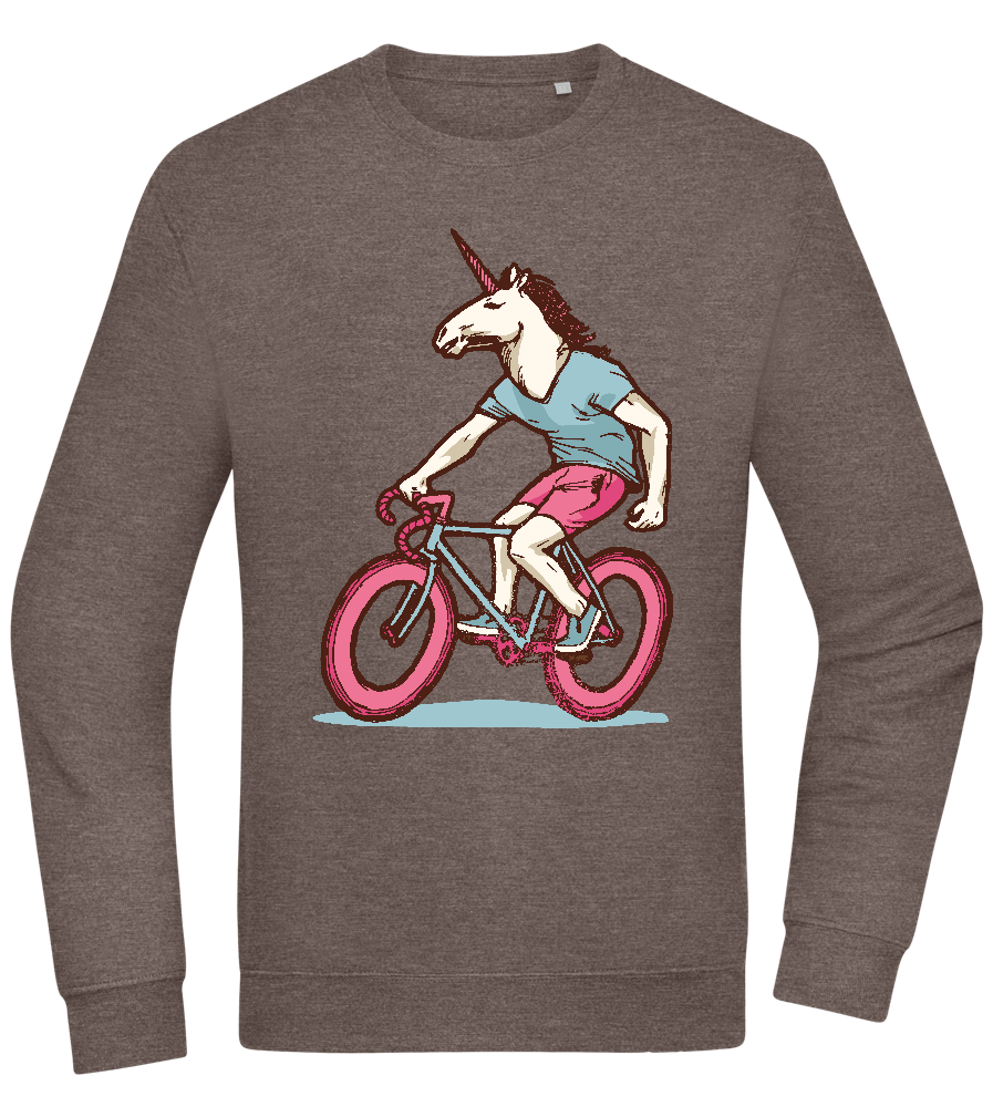 Unicorn On Bicycle Design - Comfort Essential Unisex Sweater_CHARCOAL CHIN_front