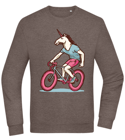 Unicorn On Bicycle Design - Comfort Essential Unisex Sweater_CHARCOAL CHIN_front