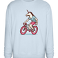 Unicorn On Bicycle Design - Comfort Essential Unisex Sweater_CREAMY BLUE_front