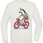 Unicorn On Bicycle Design - Comfort Essential Unisex Sweater_CREAMY GREEN_front