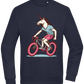 Unicorn On Bicycle Design - Comfort Essential Unisex Sweater_FRENCH NAVY_front