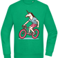 Unicorn On Bicycle Design - Comfort Essential Unisex Sweater_MEADOW GREEN_front