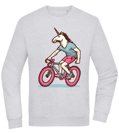 Unicorn On Bicycle Design - Comfort Essential Unisex Sweater_ORION GREY II_front