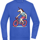 Unicorn On Bicycle Design - Comfort Essential Unisex Sweater_ROYAL_front