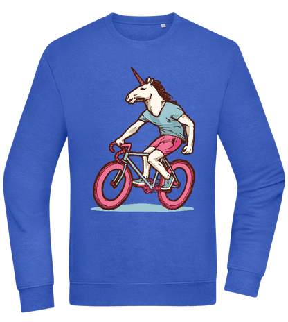 Unicorn On Bicycle Design - Comfort Essential Unisex Sweater_ROYAL_front