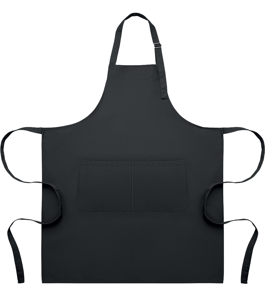 Adjustable Kitchen Apron with Pockets_BLACK_front