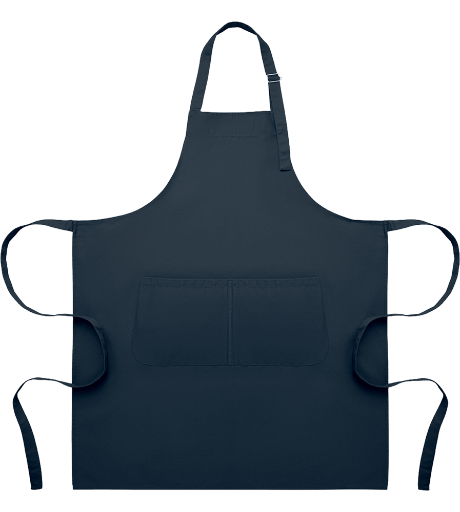 Adjustable Kitchen Apron with Pockets_BLUE_front