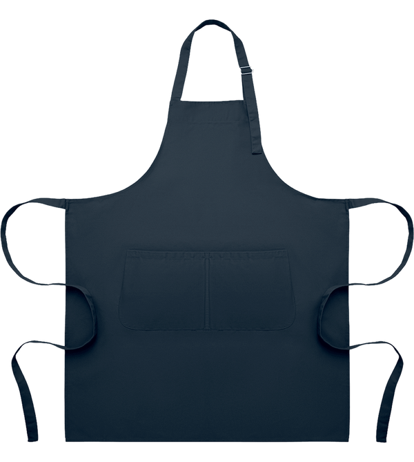 Adjustable Kitchen Apron with Pockets_BLUE_front