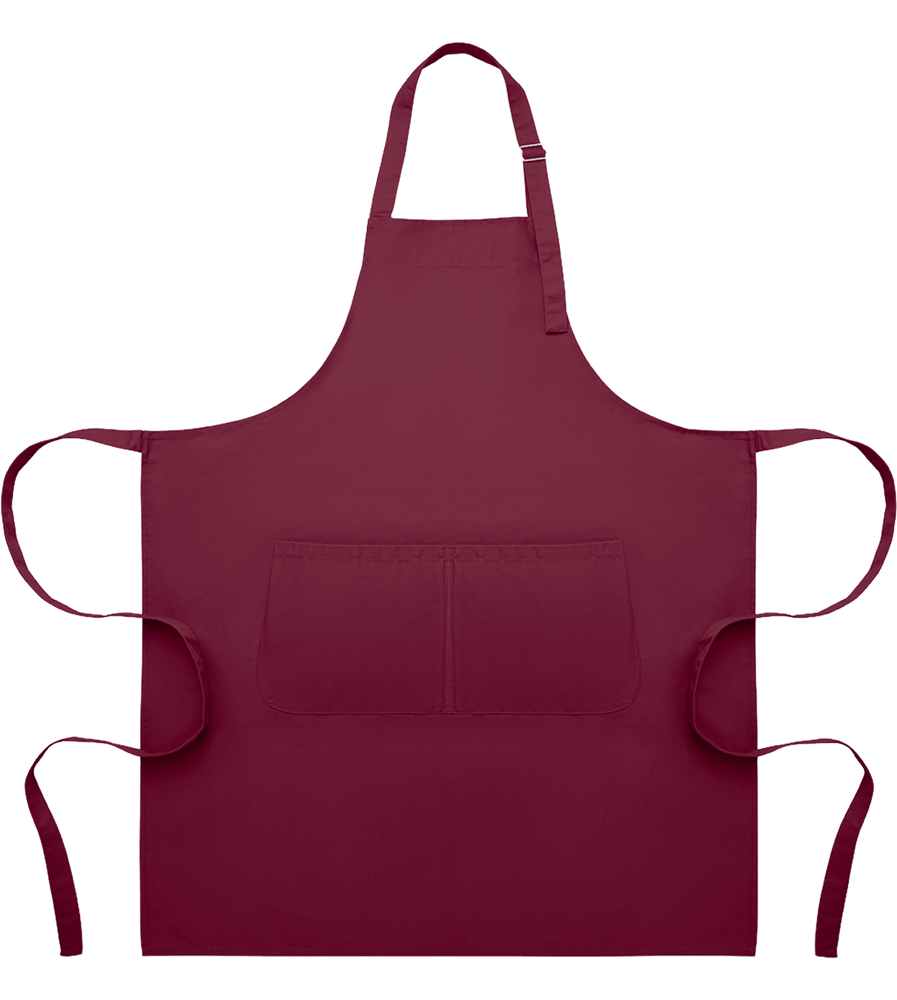 Adjustable Kitchen Apron with Pockets_BURGUNDY_front