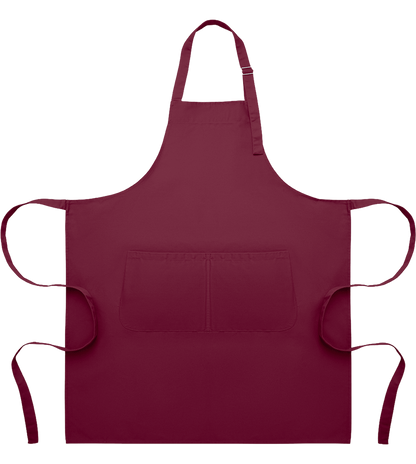 Adjustable Kitchen Apron with Pockets_BURGUNDY_front
